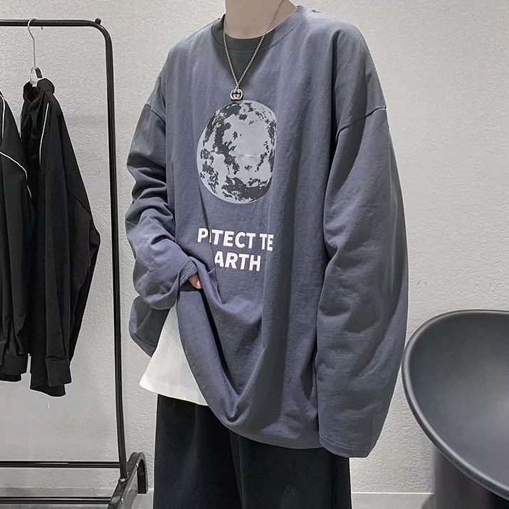  Áo Thun Tay Dài Cổ Tròn Phong Cách Hàn Quốc Size M-5Xl