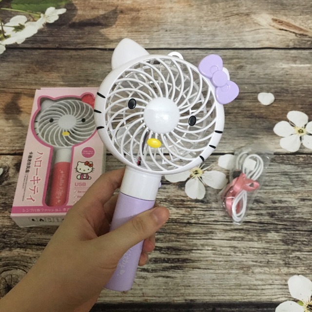 QUẠT CẦM TAY PIN SẠC HÌNH TOTORO , KITY
