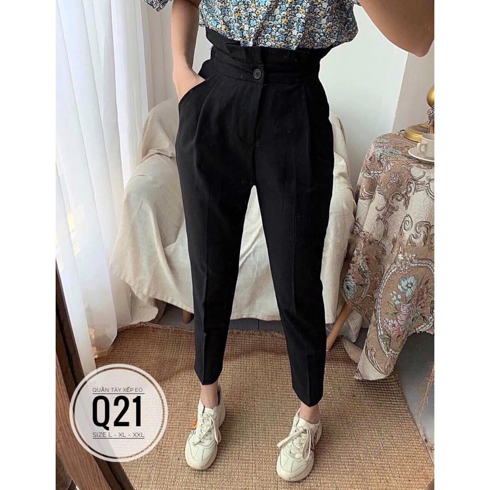 (CÓ ẢNH THẬT) BIGSIZE Quần tây xếp eo Q21