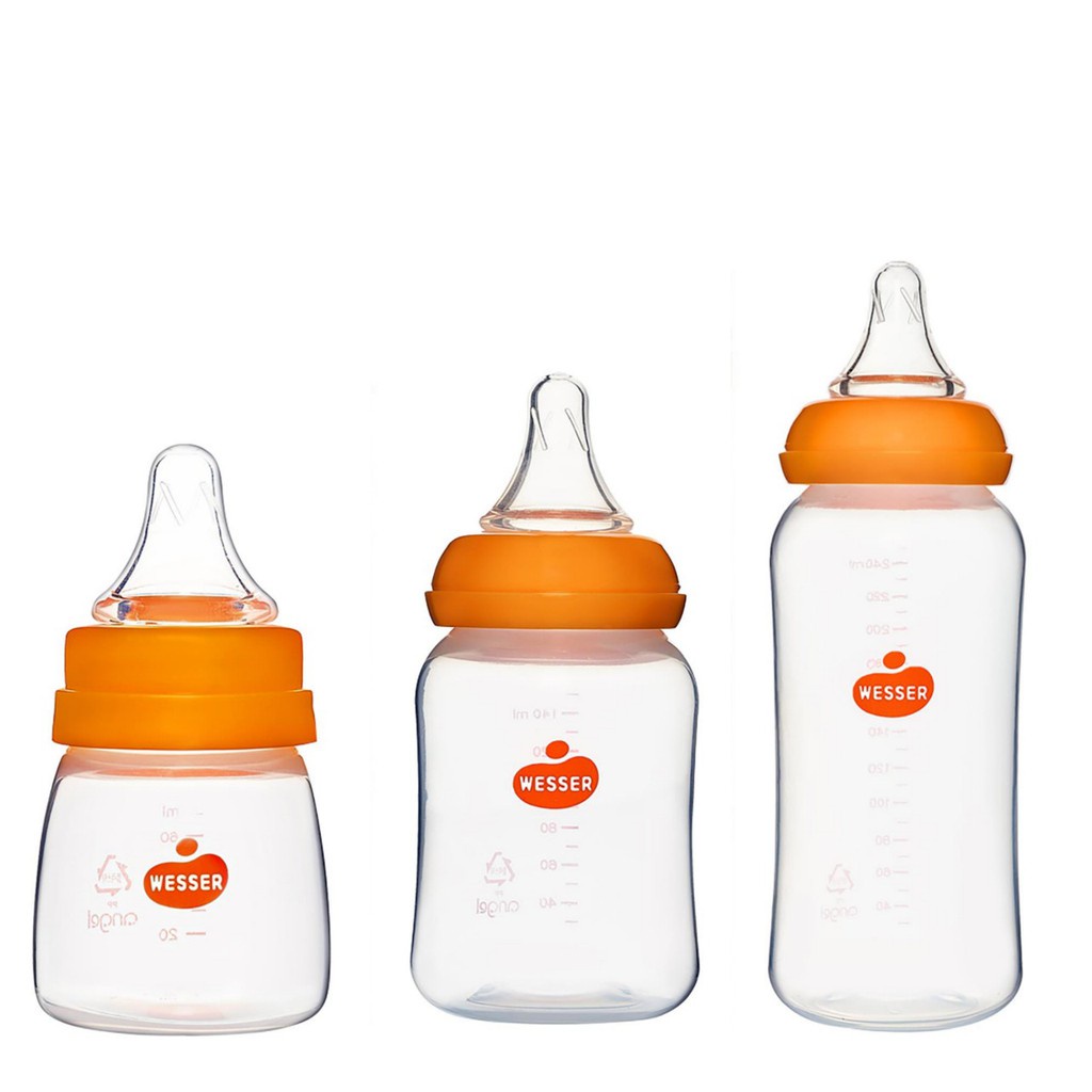 Bình sữa nhựa PP Cổ Hẹp Wesser 60ml / 140ml / 250ml