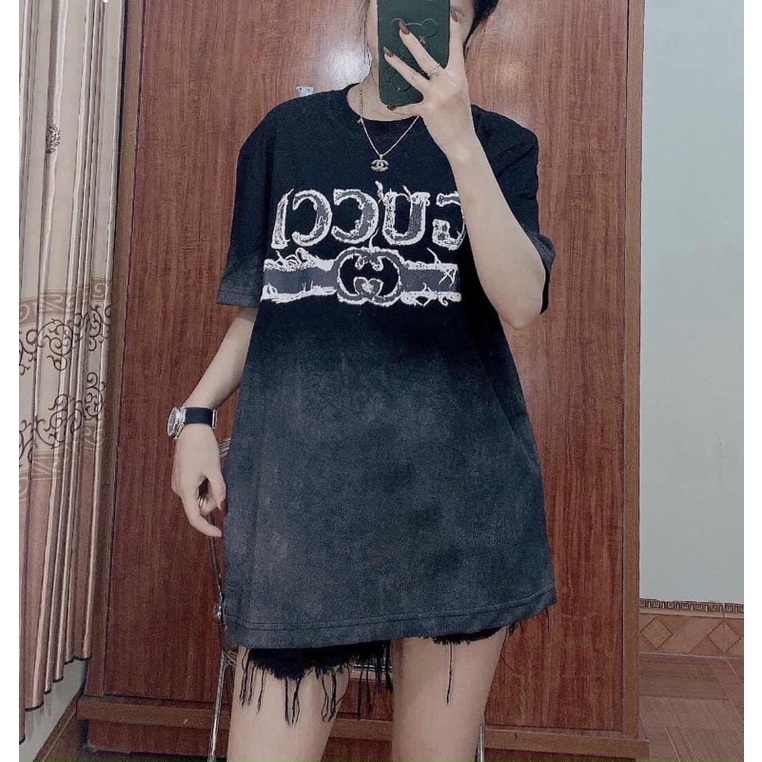 [Rẻ vô địch] Áo thun loang , áo thun cotton tay lỡ dáng rộng loang gg