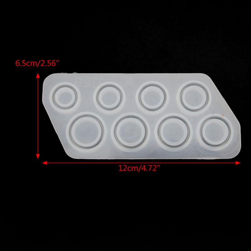 Khuôn làm nhẫn trang sức bằng silicon có 8 ô tròn tiện lợi