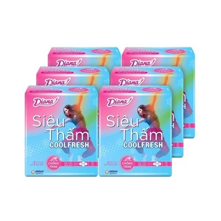 Combo 6 gói băng vệ sinh Diana Cool Fresh siêu thấm cánh