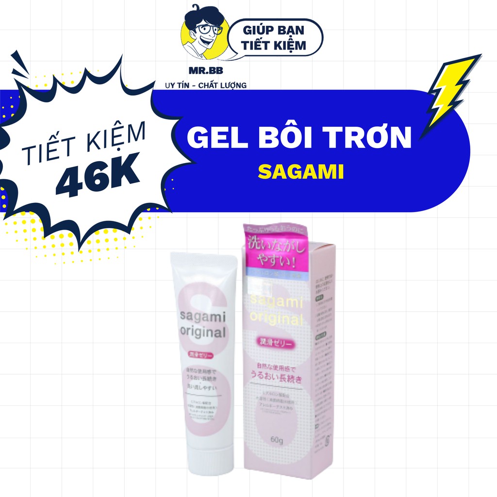 Gel bôi trơn Sagami chính hãng, cao cấp, gốc nước, hạn chế xâm nhập vi khuẩn, tuýp 60g Mr.BB