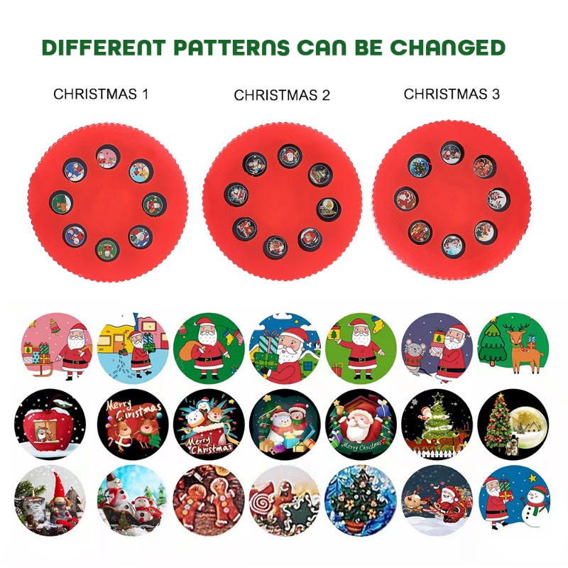 Đèn Pin Chiếu / Đèn Chiếu Hình Ông Già Noel Hoạt Hình 21 Mẫu Dành Cho Trẻ Em