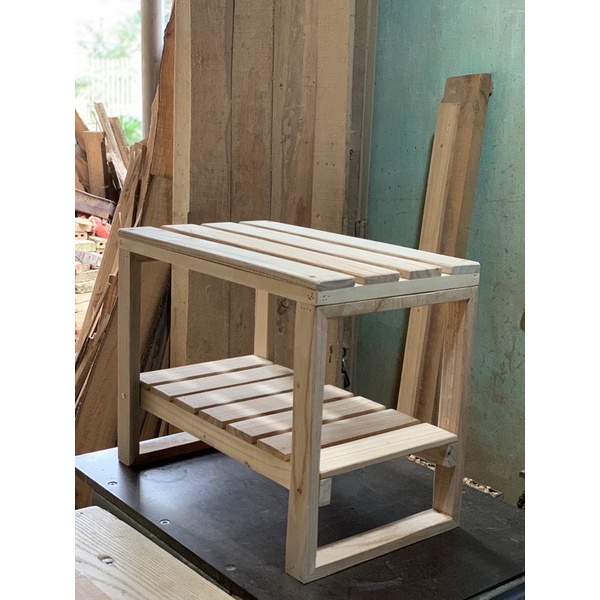Ghế PALLET GỖ TỰ NHIÊN DECOR 2 tầng / dài 50 ,rộng 30 , cao 40cm