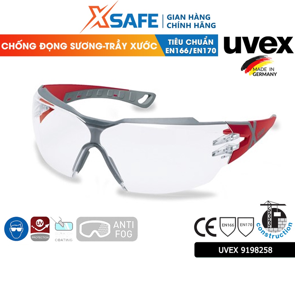 Kính bảo hộ UVEX PHEOS CX2 9198258 chống bụi, chống đọng sương trầy xước vượt trội, ngăn chặn tia UV, mắt kính đi xe máy