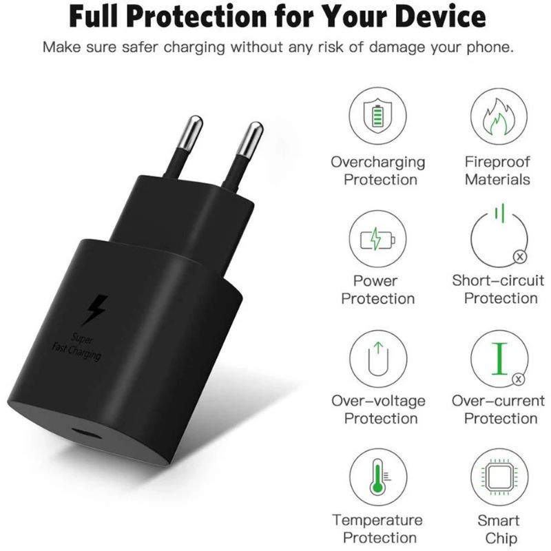 Sạc Nhanh Samsung 25w Chính Hãng S23/S22/S21/S21+/S21 Ultra/S20/S20+/S20 Ultra/S10 5G/Note10/Note20/Note20 Ultra/ 25W