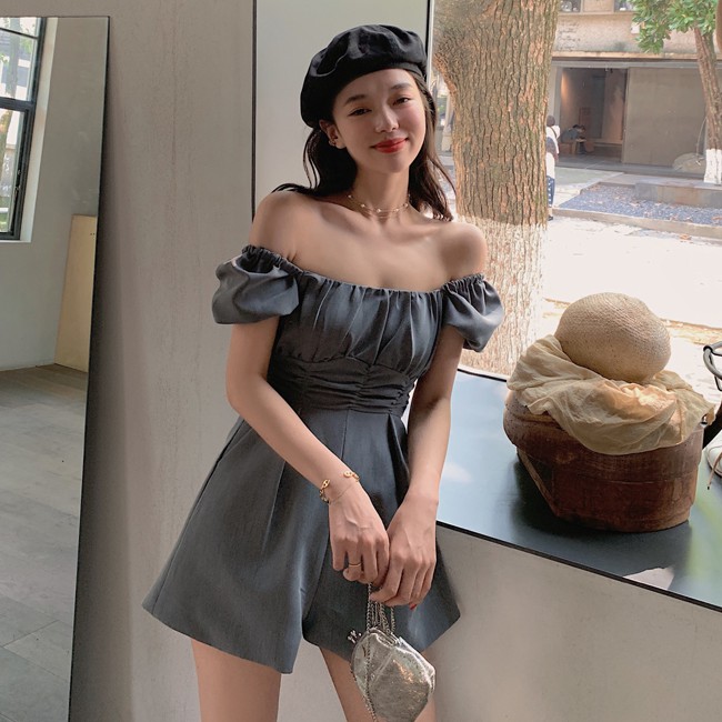 Áo liền quần Ống Rộng Lưng Cao Tay Phồng Thời Trang 40845