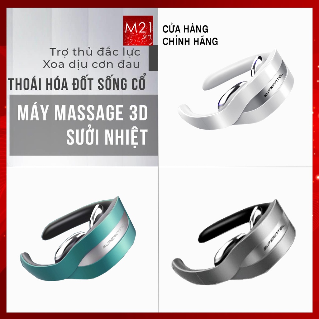 Máy massage cổ SUPERINTEL 3 chế độ Hàn Quốc xoa dịu cơn đau cổ vai gáy hiệu quả