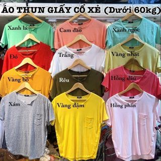 ÁO THUN GIẤY TRƠN CỔ XẺ V