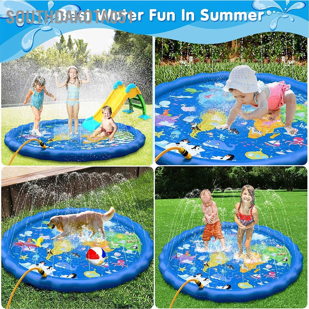 [Hàng HOT] Tấm Đệm Phun Nước Cho Bé 1.7m - Thảm Phun Nước cho bé chơi ngoài trời【Southdakota051】