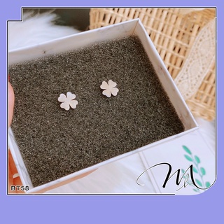 Bông tai nữ dễ thương Titan không gỉ hình cỏ 4 lá may mắn - Măng’s House BT58