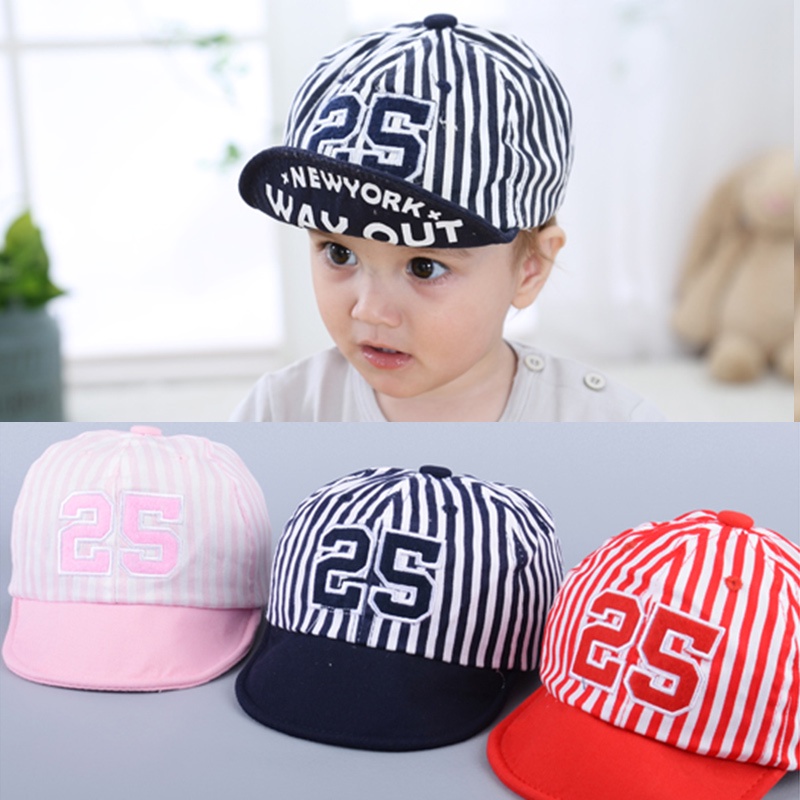 Nón Chơi Bóng Chày Bằng Cotton Mềm Mại Với Họa Tiết Sọc Dùng Cho Trẻ Nhỏ