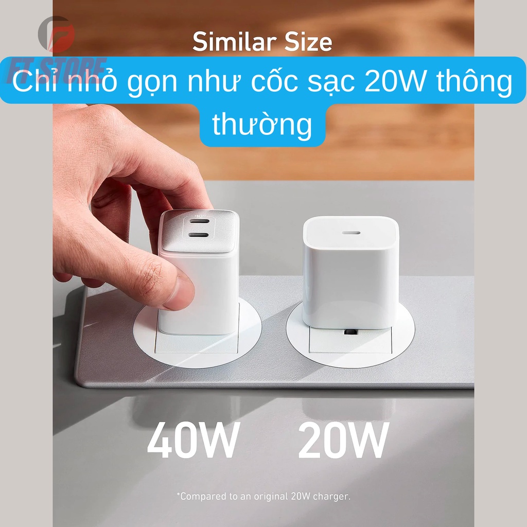 Củ sạc ANKER A2038 Nano Pro 521 PD/PPS 40W sạc nhanh điện thoại, máy tính bảng BH 12TH
