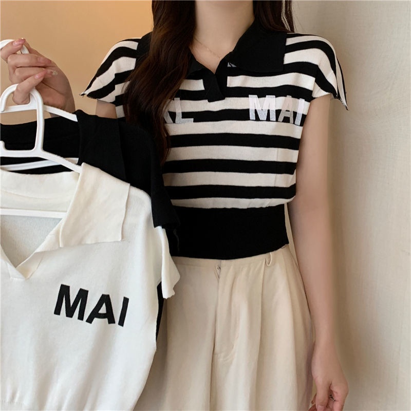 Áo Thun Polo Không Tay In Chữ Mới