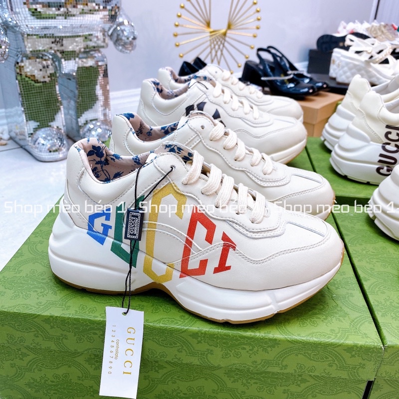 Giày thể thao sneaker gc chữ ngang màu trơn đế hoa vip fullbox bill túi giấy