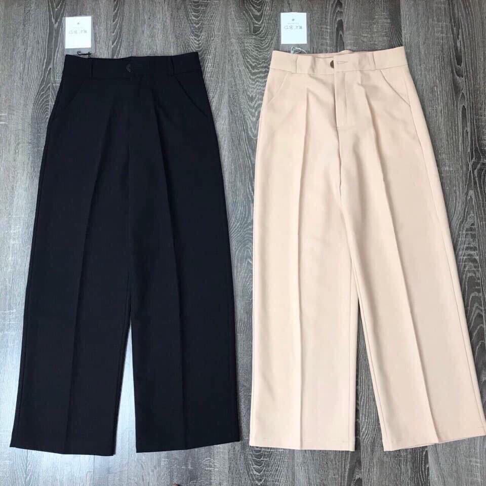 Quần Culottes Nữ, Quần suông ống rộng khoá trước cạp cao SIÊU HOT 333