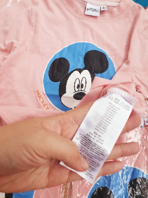 [Mã FAMAYFA2 giảm 10K đơn 50K] Áo bé gái hình 3 chuột Mickey mouse hồng