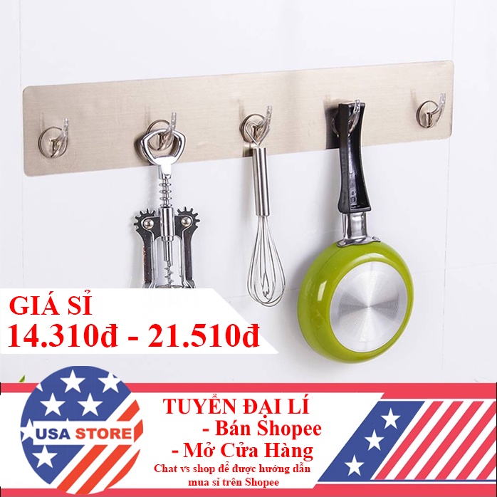 Khung Treo Đồ Dán Tường Nhiều Móc T7 - Móc Dàn Treo Cường Lực Sau Cửa, Treo Nhà Tắm Đa Năng