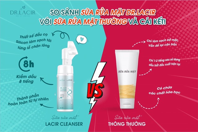 [tặng 1 nạ thủy tinh] Sữa Rửa Mặt Bạc Hà Kiềm Dầu Hơn 8h Dr.Lacir