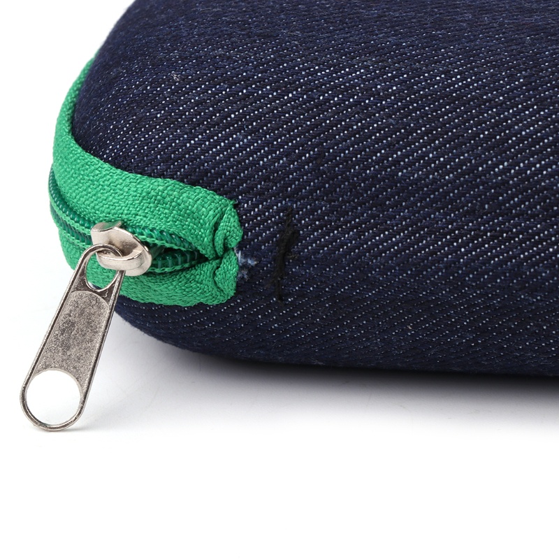 Hộp Đựng Mắt Kính Bằng Vải Denim Có Khóa Kéo Chống Rơi