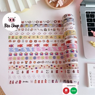Băng dính washi tape in hình hoạ tiết đáng yêu