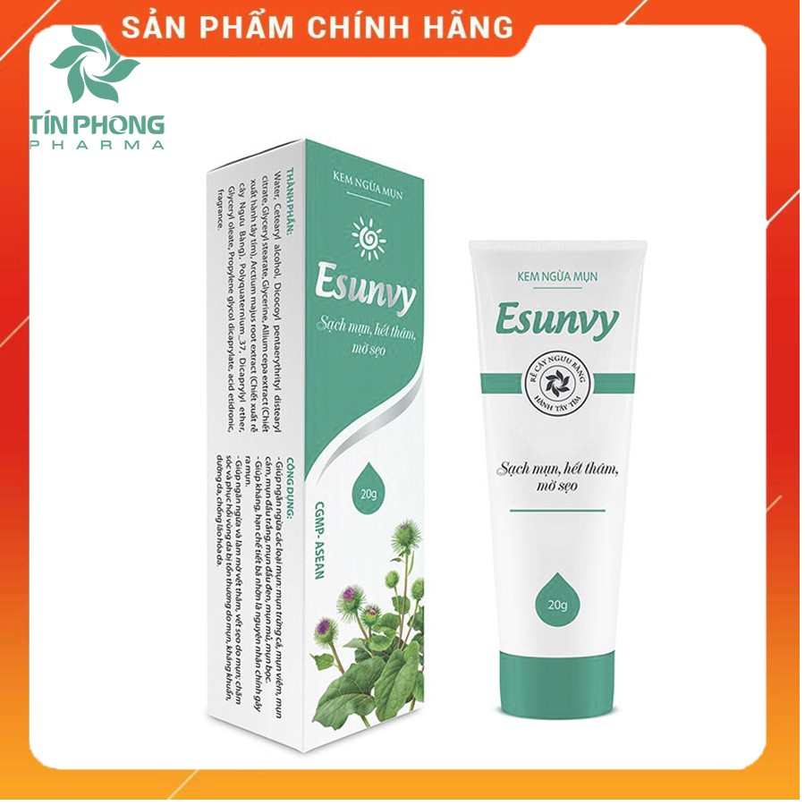 ✅[CHÍNH HÃNG] Kem Ngừa Mụn Esunvy - Sạch mụn, hết thâm, mờ sẹo - Tuýp 20g