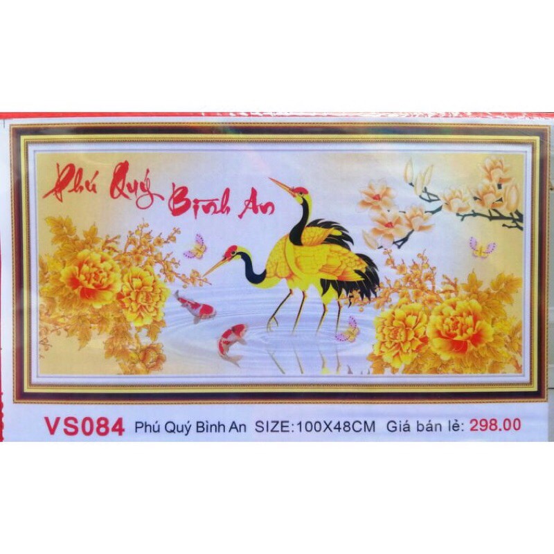 Tranh đính đá Phú Quý Bình An VS084 (100x48) chưa đính