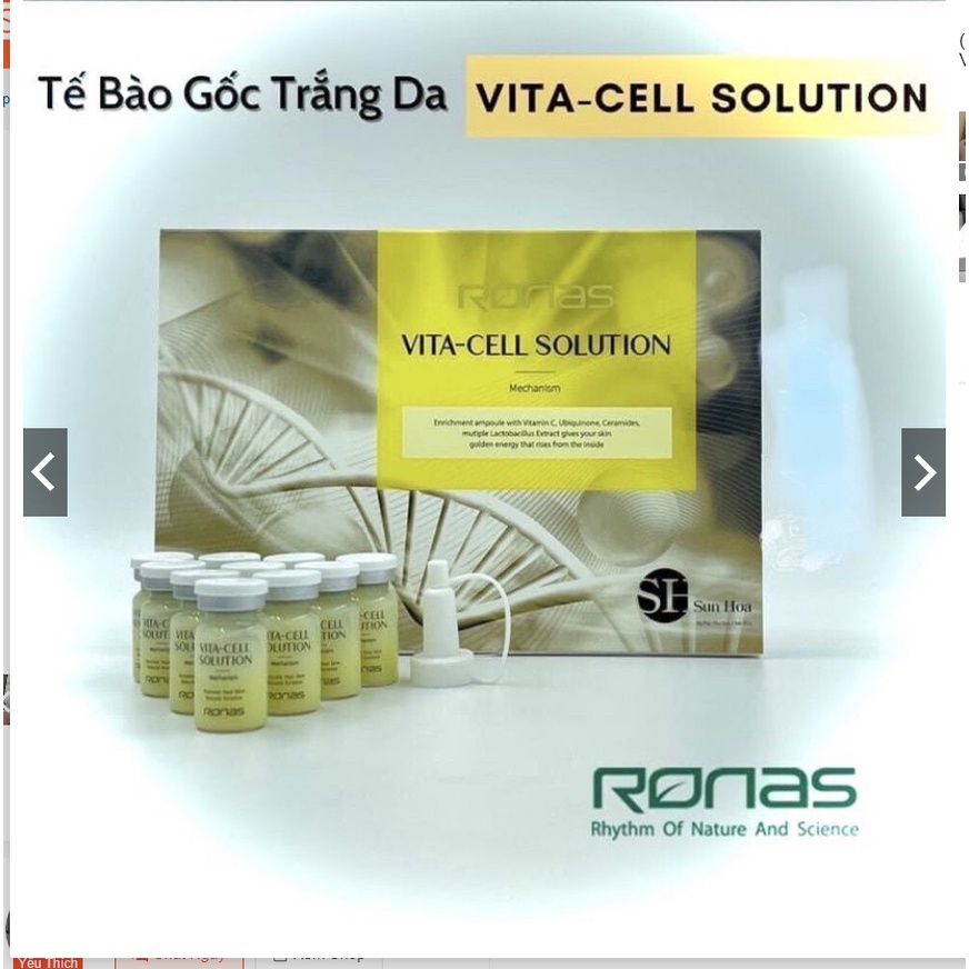Tế Bào Gốc, Ronas Vita Cell Solution, Ronas Vàng Dưỡng Da Sau Khi Lăn Kim, Tế Bào Gốc Trắng Da,
