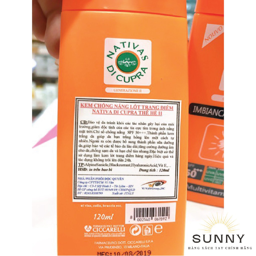 Kem chống nắng NATIVAS DICUPRA SPF50++ | BigBuy360 - bigbuy360.vn