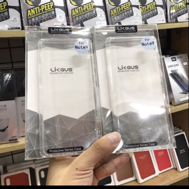 Ốp lưng chống sốc Galaxy Note 9 trong suốt Likgus không ố vàng.