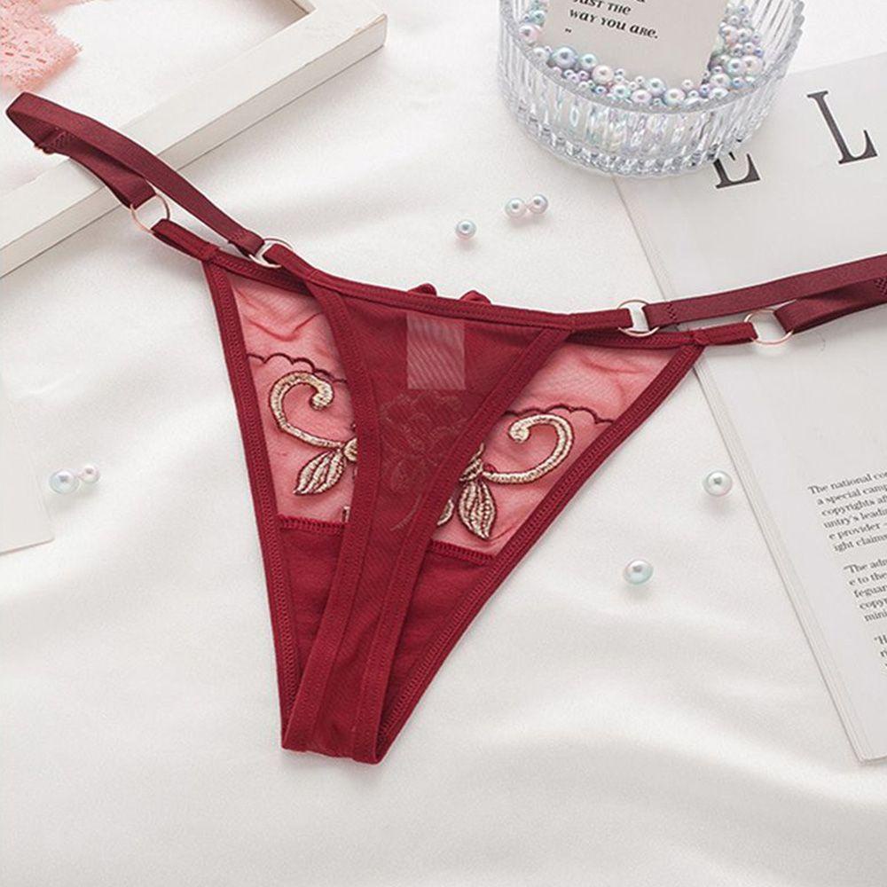 Quần Lót Lọt Khe Chất Liệu Cotton Thêu Hoa Quyến Rũ Dành Cho Nữ Lưng