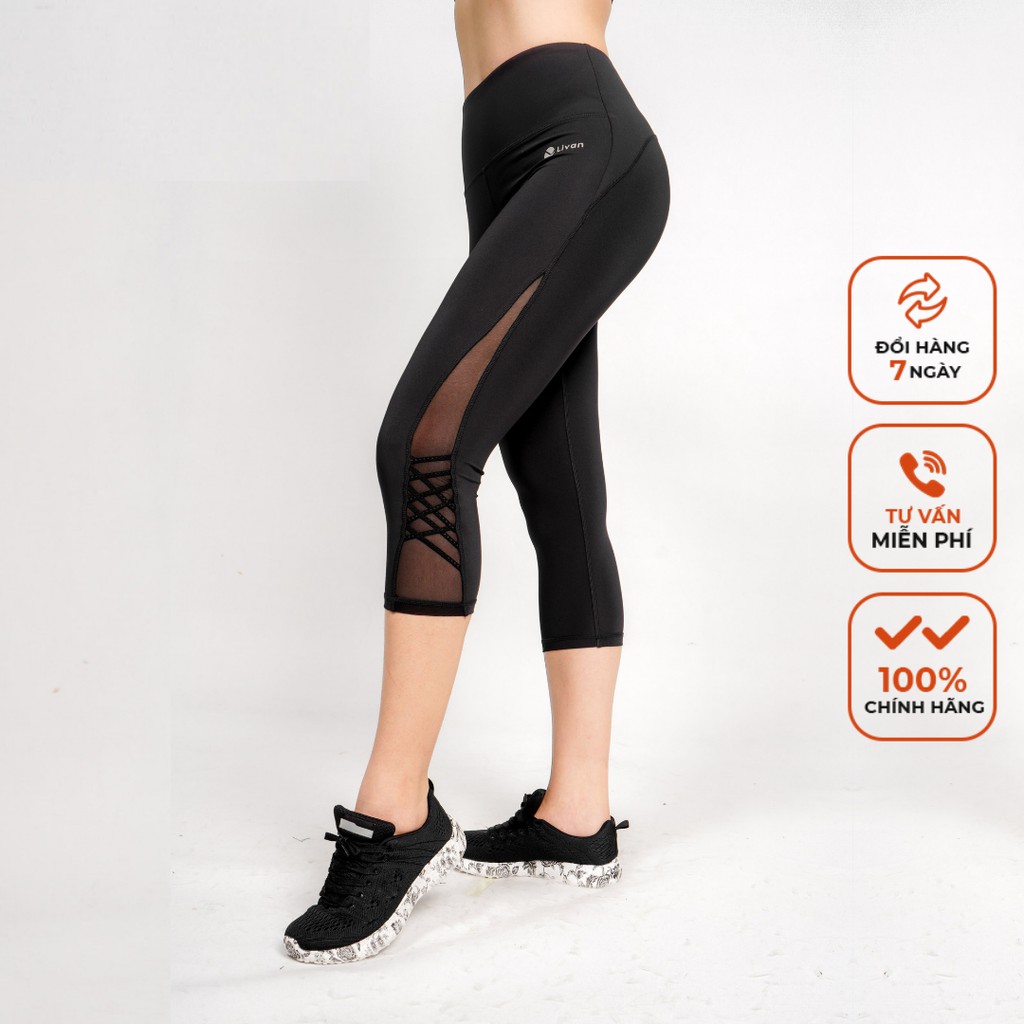 Quần Legging Lửng Phối Lưới Thể Thao Livan Sport Form Ôm Co Giãn Cao Cấp | BigBuy360 - bigbuy360.vn