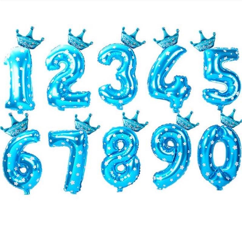 1 Bộ Bong Bóng Lá Nhôm Kỹ Thuật Số Màu Xanh Dương Hồng 32 Inch Trang Trí Tiệc Sinh Nhật / Tiệc Cưới / Giáng Sinh