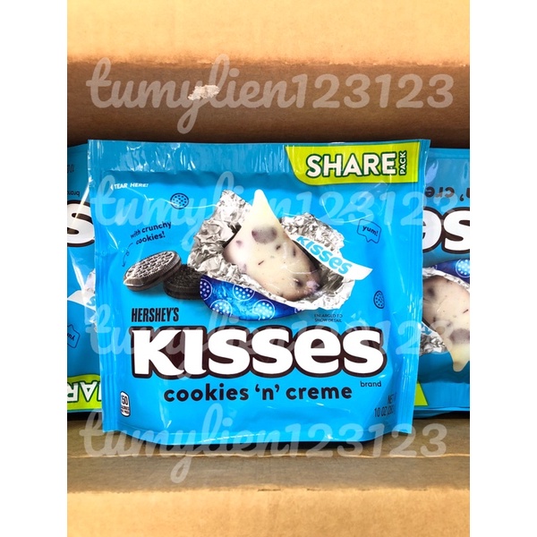 Chocolate Hershey’s Kisses Cookies Creme Của Mỹ 283g