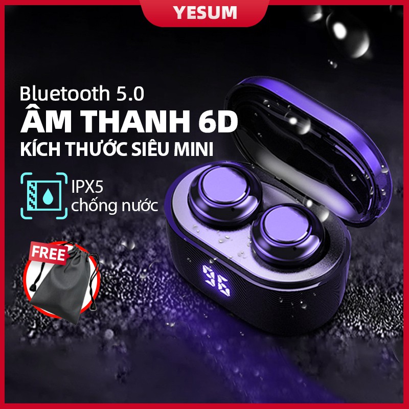 Tai nghe không dây bluetooth 5.0 TWS điều khiển cảm ứng có màn hình kỹ thuật số chất lượng cao