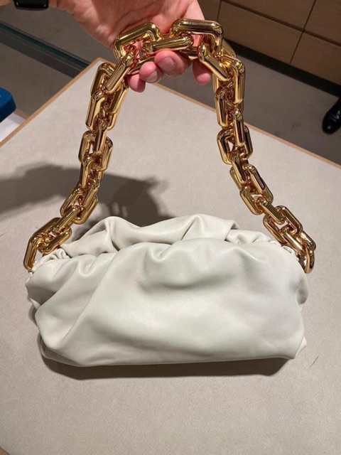 Túi đeo vai kẹp nách màu trơn da mịn quai xích hàng cao cấp fullbox có hộp