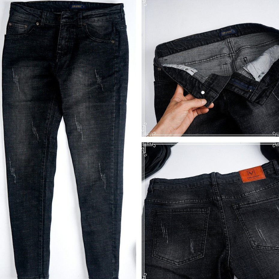 Quần Jean Nam - Quần Bò Nam VERATINO Vải Cao Cấp Không Phai Hàng VNXK Màu Xám | BigBuy360 - bigbuy360.vn