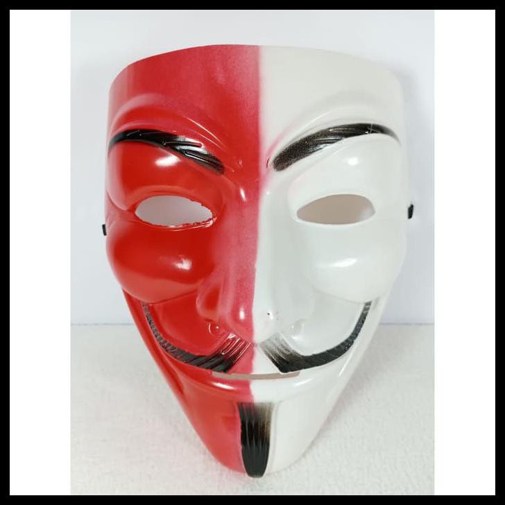 Anonymous Mặt Nạ Hacker Trắng Đỏ Chất Lượng Cao