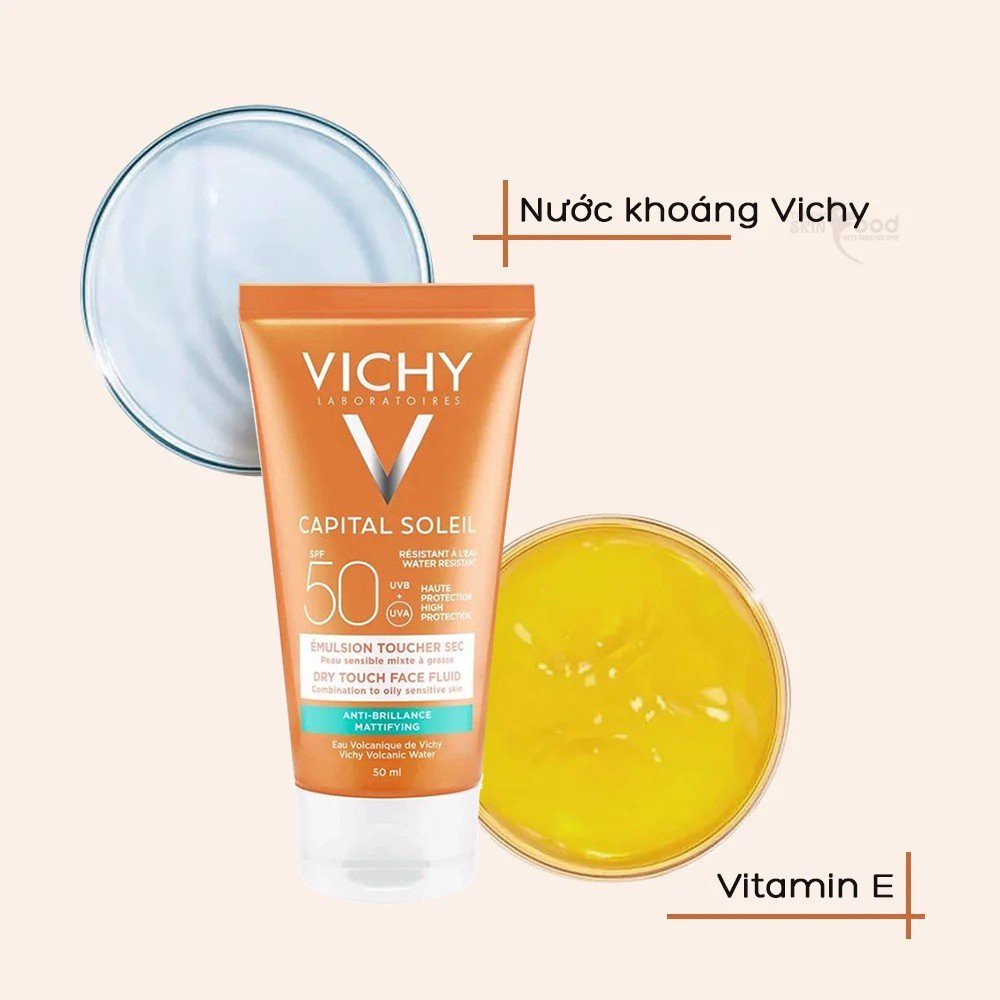 Kem Chống Nắng Không Nhờn Rít SPF 50 UVA +UVB Vichy Ideal Soleil Mattifying Face Fluid Dry Touch 50ml - Khongcoson