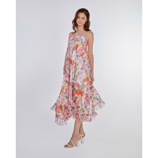 Đầm maxi SheByShj cổ yếm họa tiết hoa hồng - Rosa Dress
