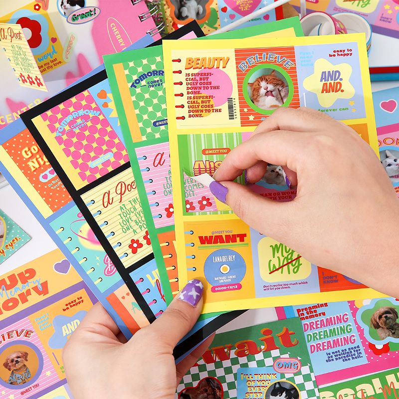 Sticker Giấy Dán Tường Họa Tiết Imoda Phong Cách Hàn Quốc Độc Đáo Trang Trí Sổ Tay DIY