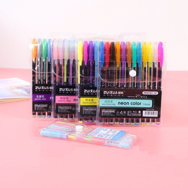 Set 6 /12 Bút Nhũ Màu cầu vồng màu sắc tươi tắn