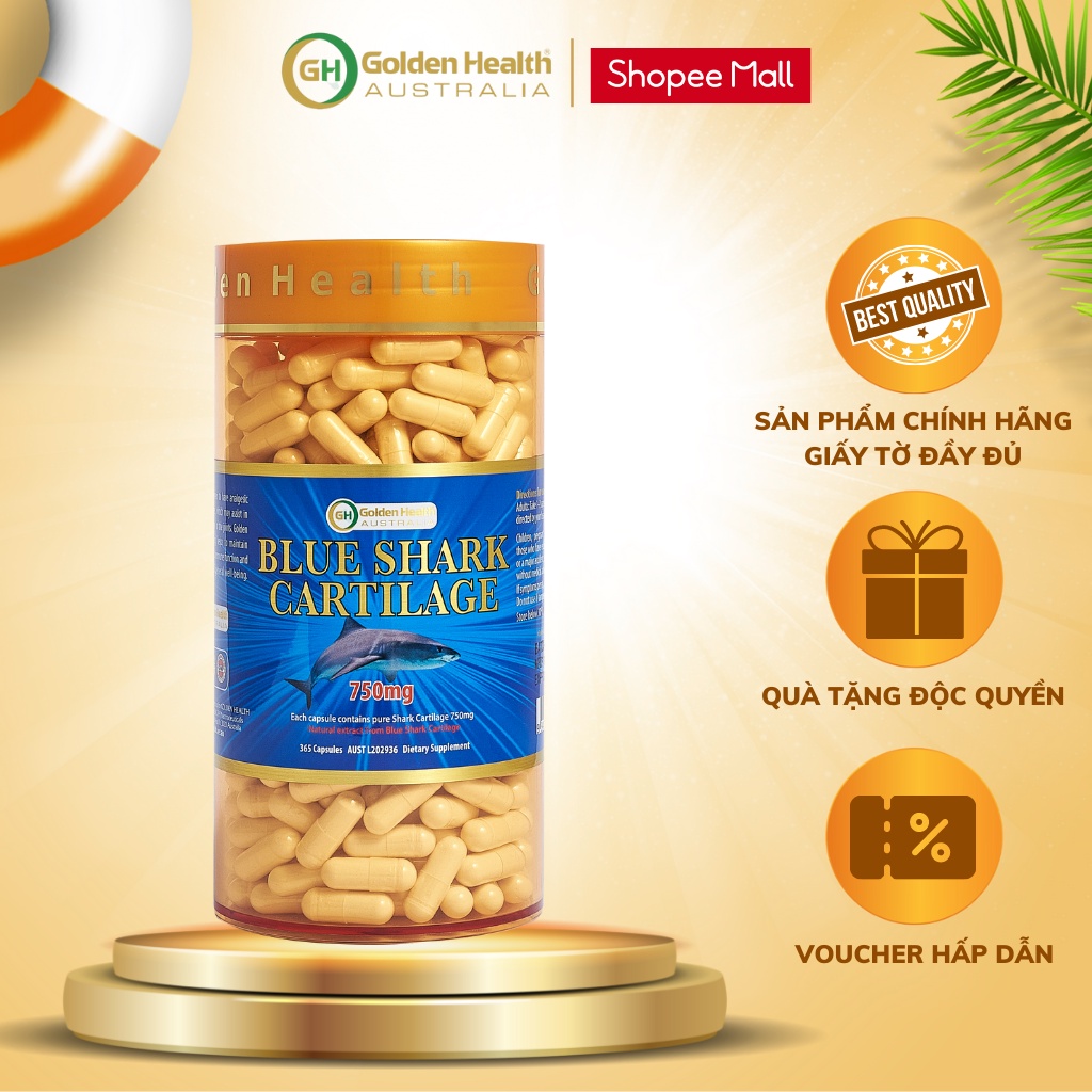 Sụn vi cá mập - Blue Shark Cartilage 750mg hộp 365 viên