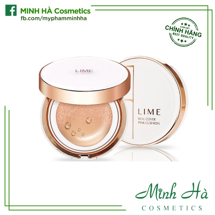 Phấn nước kiềm dầu Lime Real Cover Pink Cushion SPF50+ PA+++