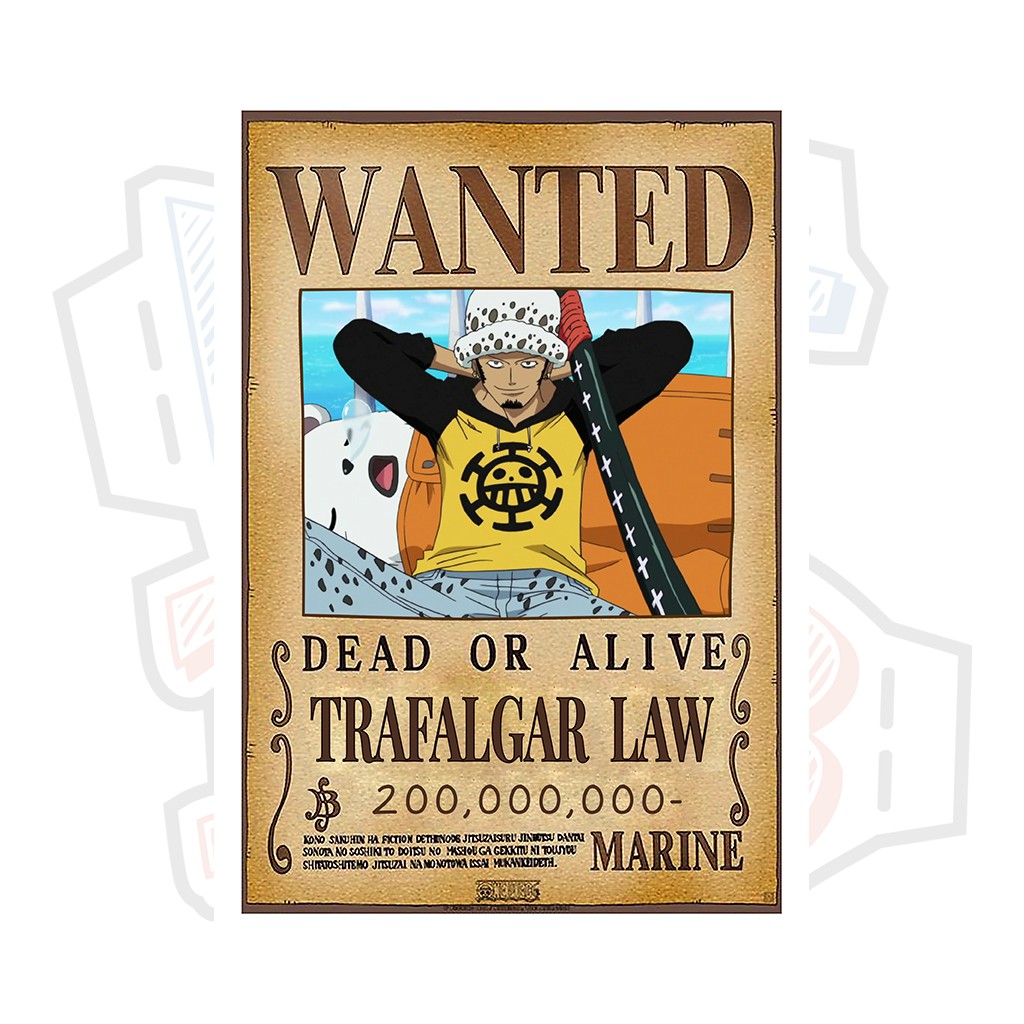 Poster truy nã Trafalgar Law ver 2 (Siêu tân tinh) - One Piece