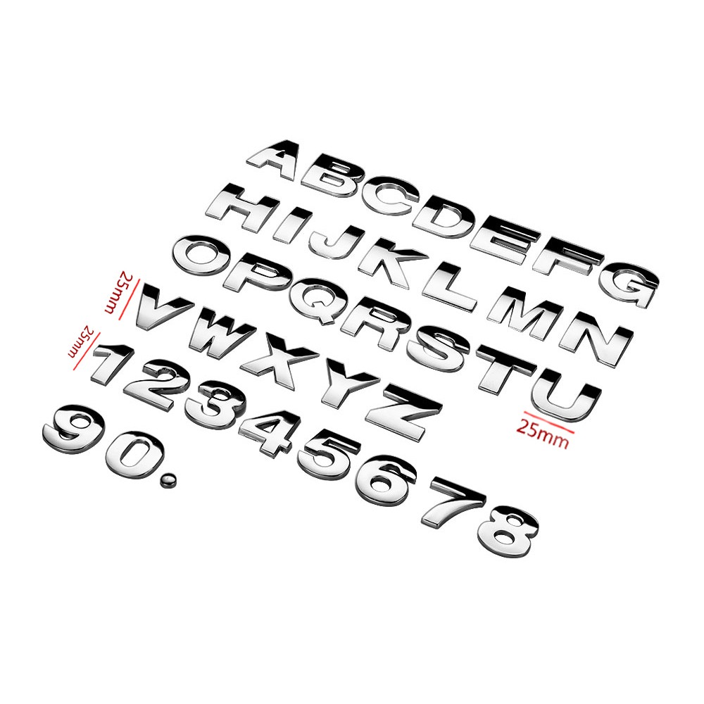 Miếng dán hình chữ cái 3D trang trí xe hơi