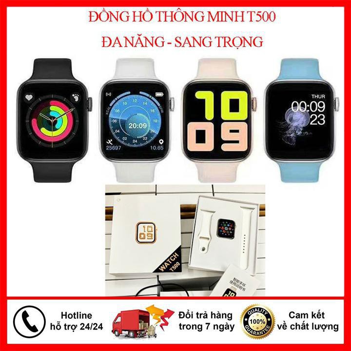 Smart Watch Seri 5, Đồng Hồ Thông Minh T500 Bản 2020, Bluetooth,Chống nước,Đo Nhịp Tim,Giao diện tiếng Việt ,Thay dây