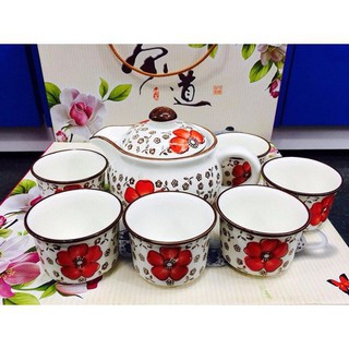 Bộ Ấm Trà Hoa Văn Cổ Nhật Bản - Bộ Ấm Trà - Bếp - Phòng Ăn – Dụng Cụ Uống Trà – Bộ Ấm Chén - Ấm Trà Bằng Sứ - Đồ Dùng Uố